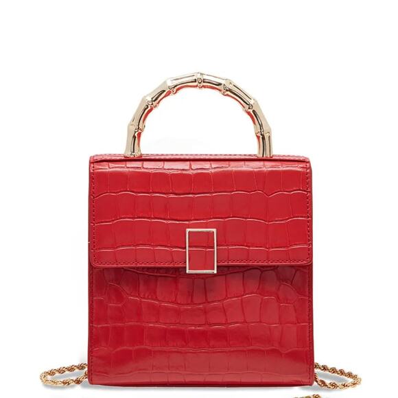 Loeffler Randall Red Tani Mini Square Crossbody Bag - Picture 1 of 11